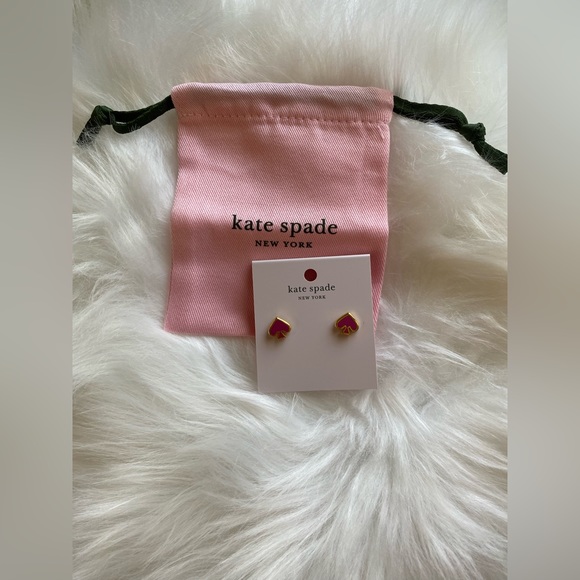 Nwt Kate spade everyday enamel studs festive pink - Picture 2 of 3